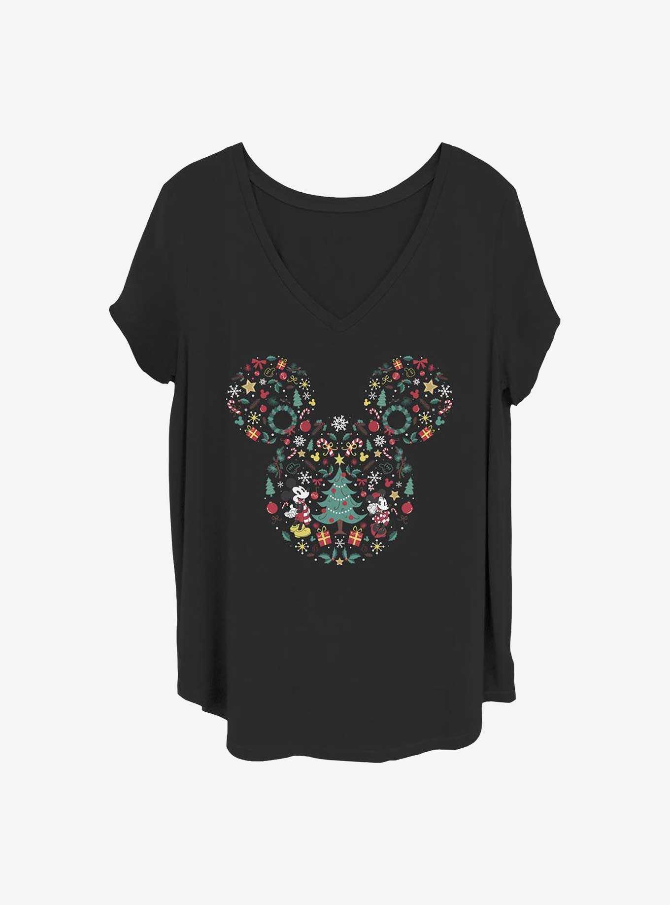 Disney Mickey Mouse Christmas Ear Fill Girls T-Shirt Plus Size, , hi-res