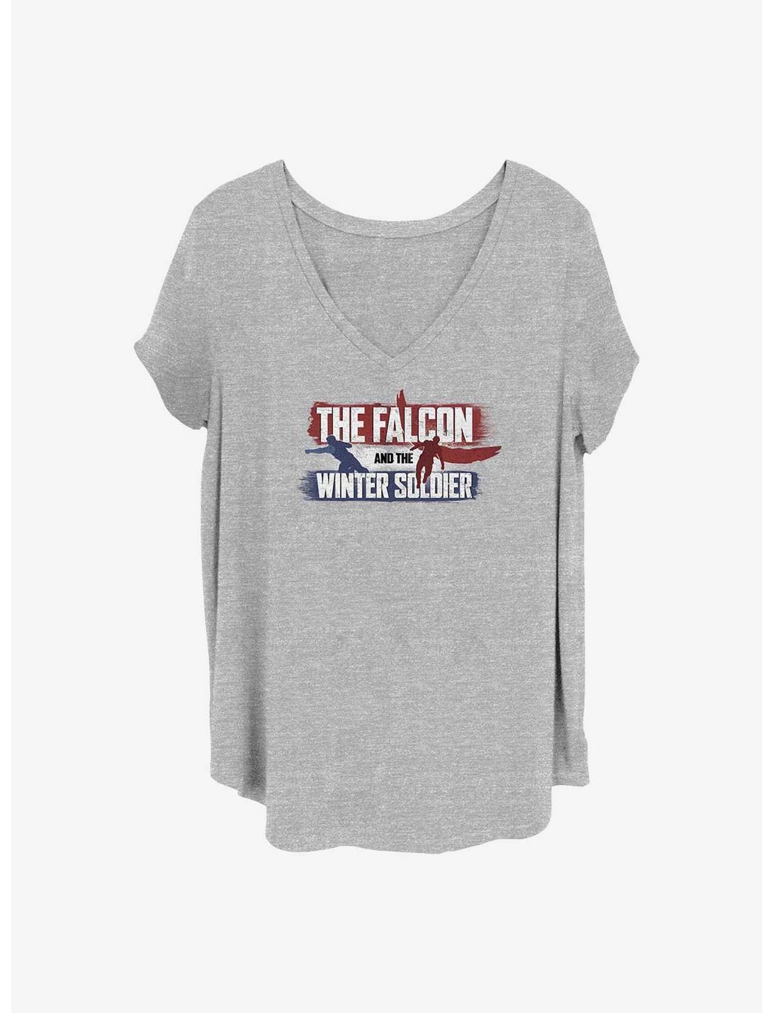 Marvel The Falcon and the Winter Soldier Spray Paint Girls T-Shirt Plus Size, HEATHER GR, hi-res