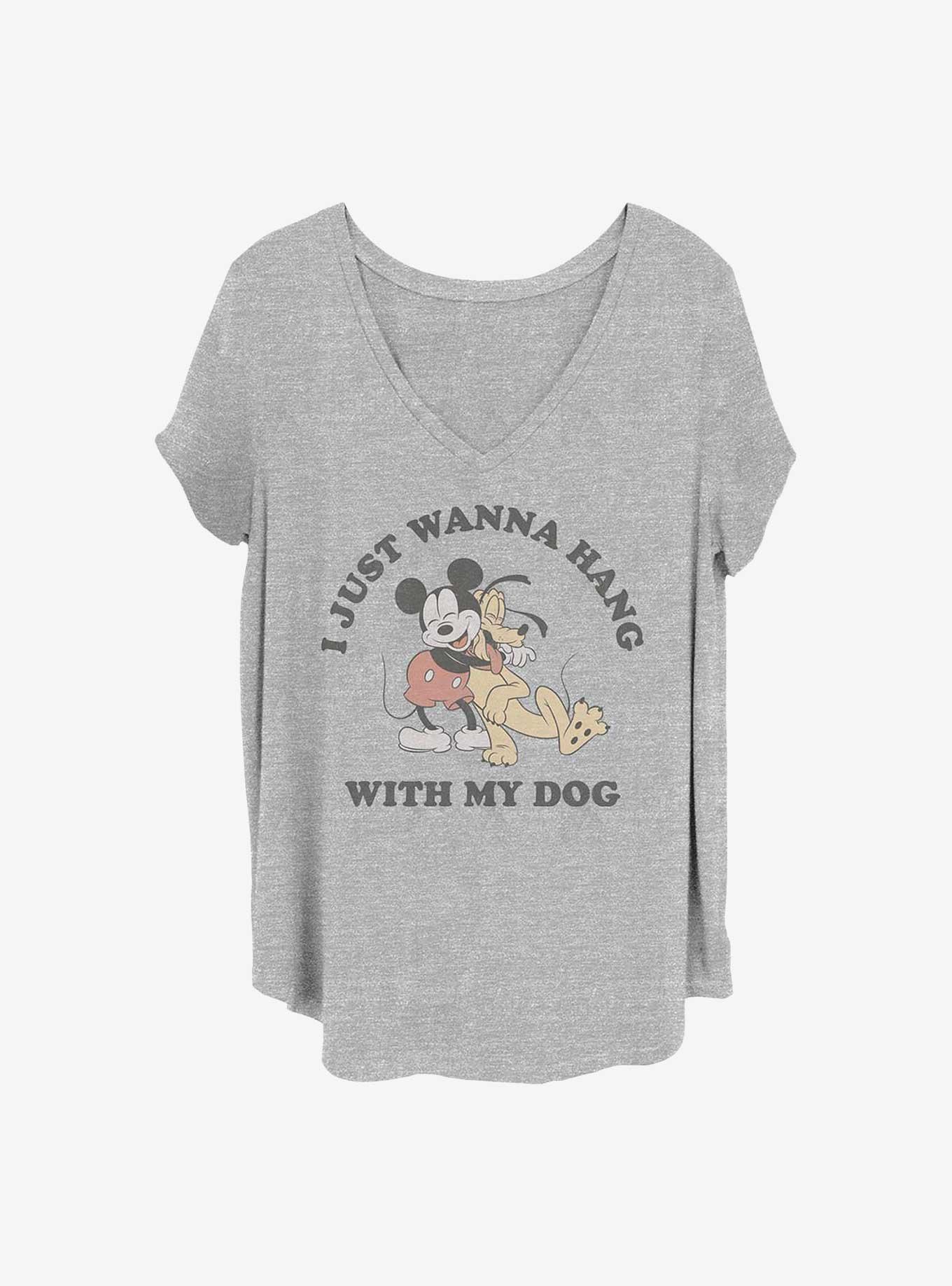 Disney Mickey Mouse & Pluto Dog Lover Girls T-Shirt Plus Size, HEATHER GR, hi-res