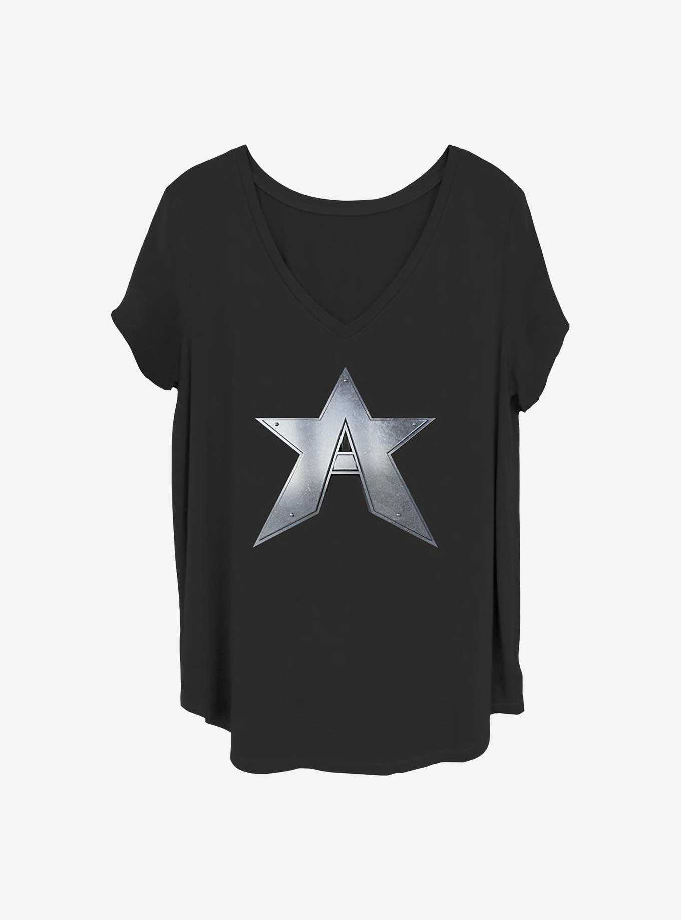 Marvel The Falcon and the Winter Soldier John Walker Captain Symbol Girls T-Shirt Plus Size, , hi-res