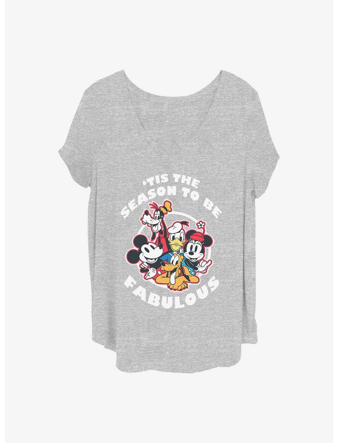 Disney Mickey Mouse Fabulous Holiday Girls T-Shirt Plus Size, HEATHER GR, hi-res