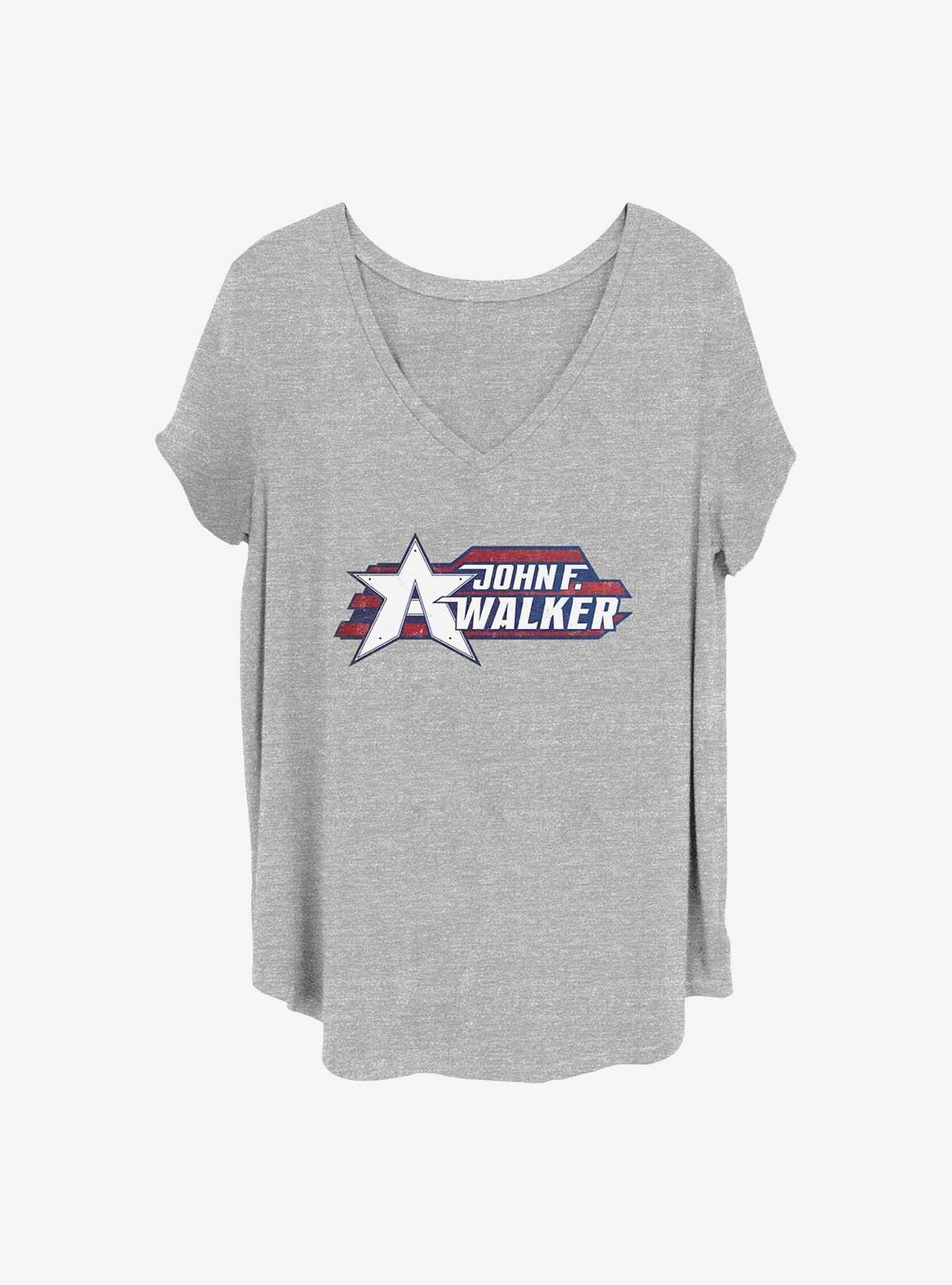 Marvel The Falcon and the Winter Soldier Walker Logo Girls T-Shirt Plus Size, HEATHER GR, hi-res