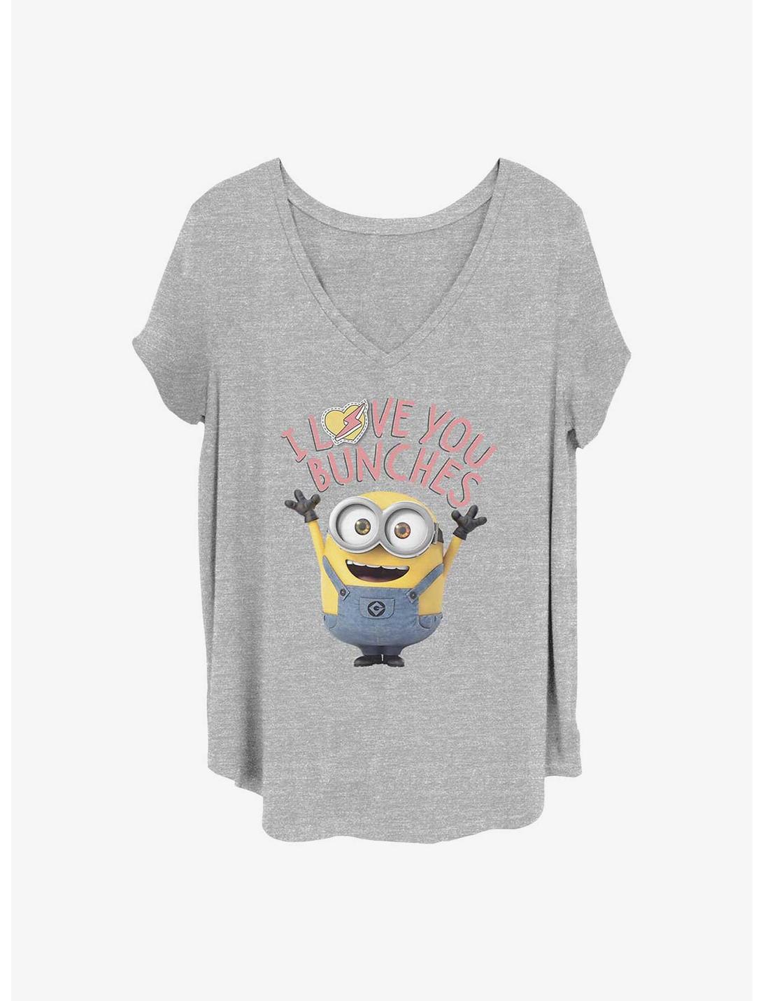 Minions Love You Bunches Girls T-Shirt Plus Size, HEATHER GR, hi-res