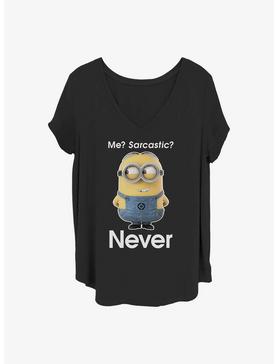 Minions Never Sarcastic Girls T-Shirt Plus Size, , hi-res