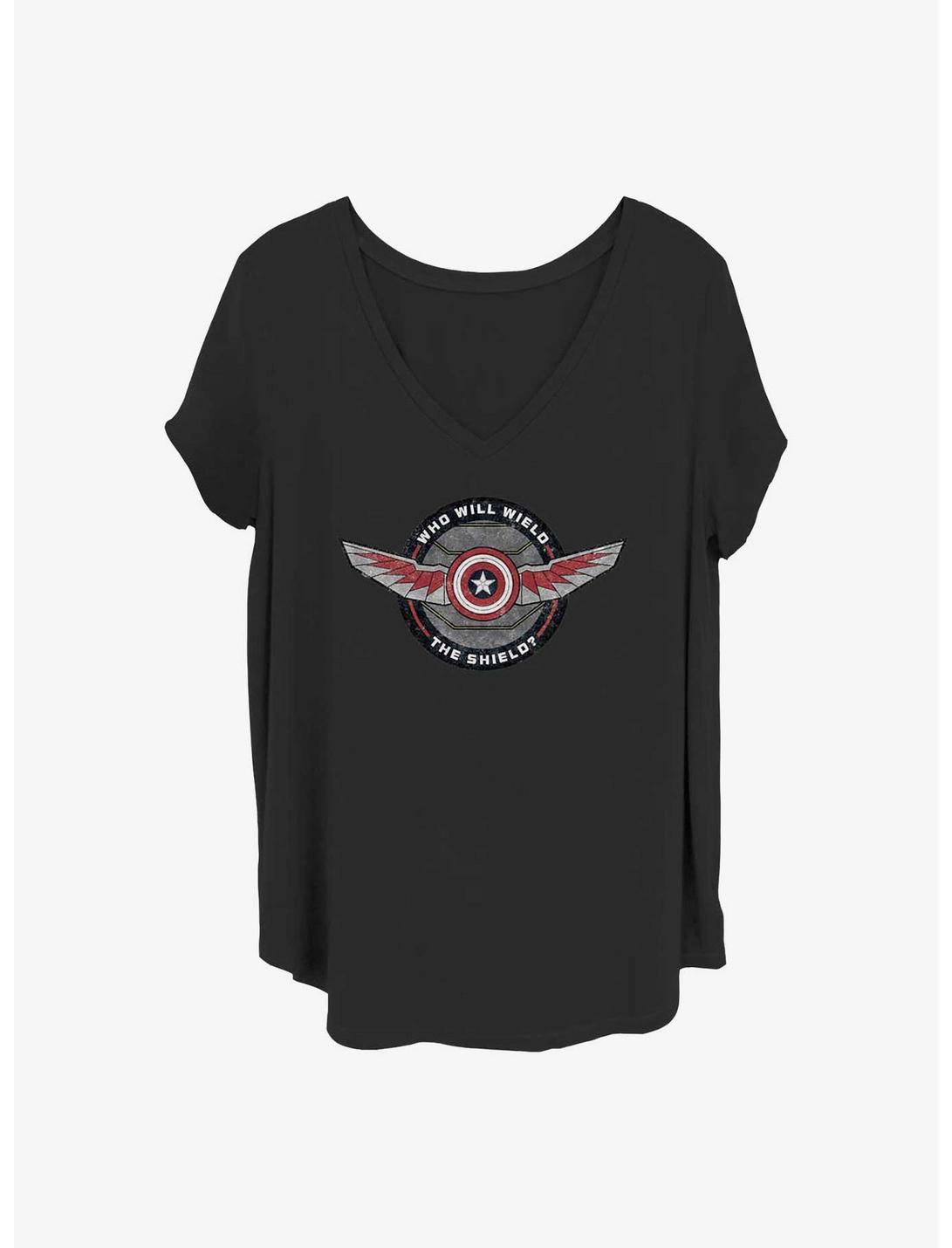Marvel The Falcon and the Winter Soldier Wield Shield Girls T-Shirt Plus Size, BLACK, hi-res
