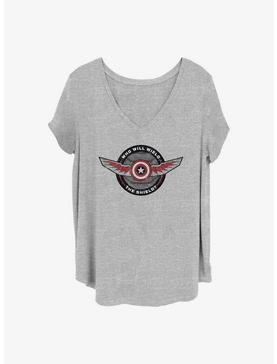 Marvel The Falcon and the Winter Soldier Wield Shield Girls T-Shirt Plus Size, HEATHER GR, hi-res