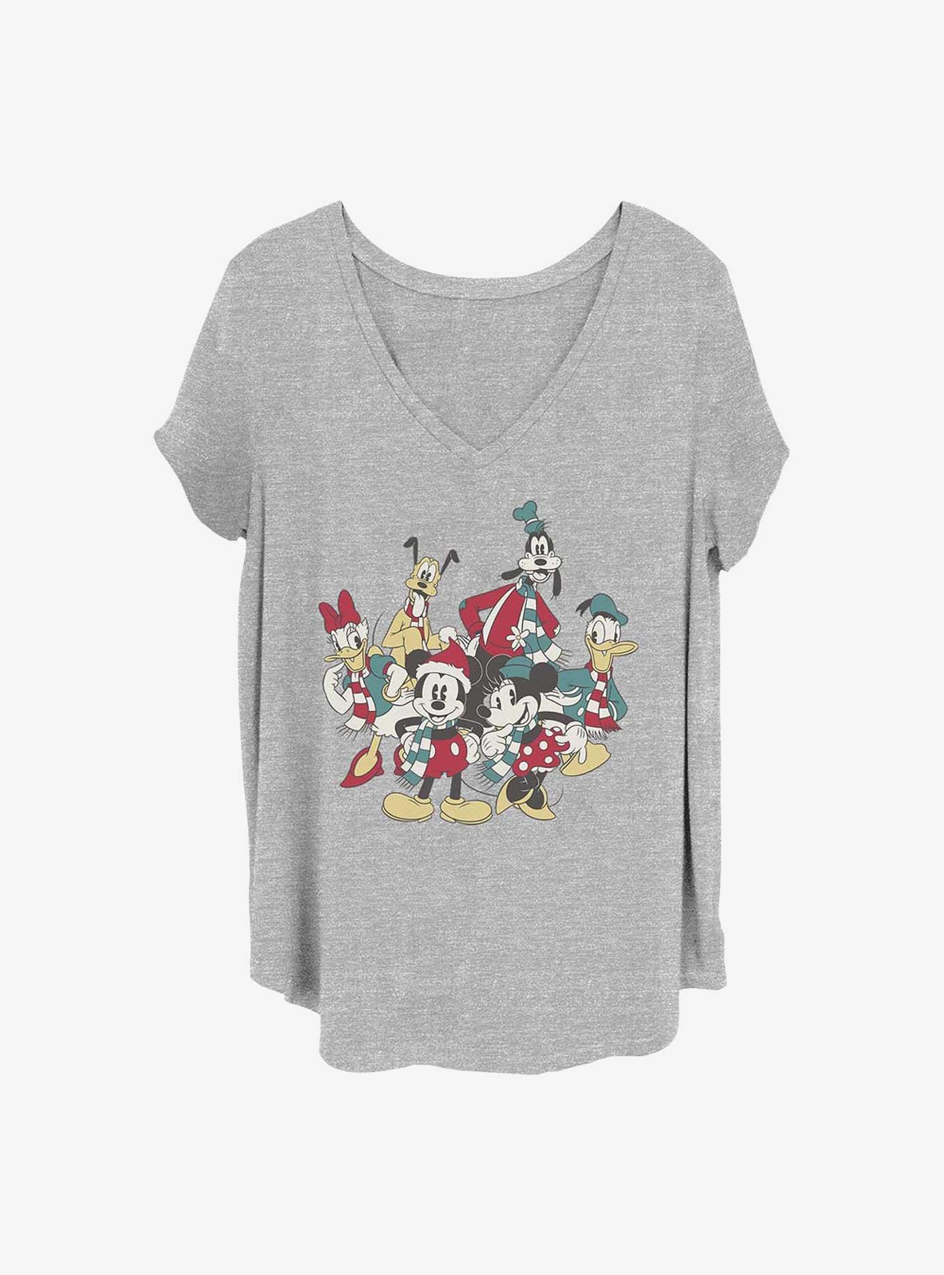 Disney Mickey Mouse Holiday Group Girls T-Shirt Plus Size, HEATHER GR, hi-res