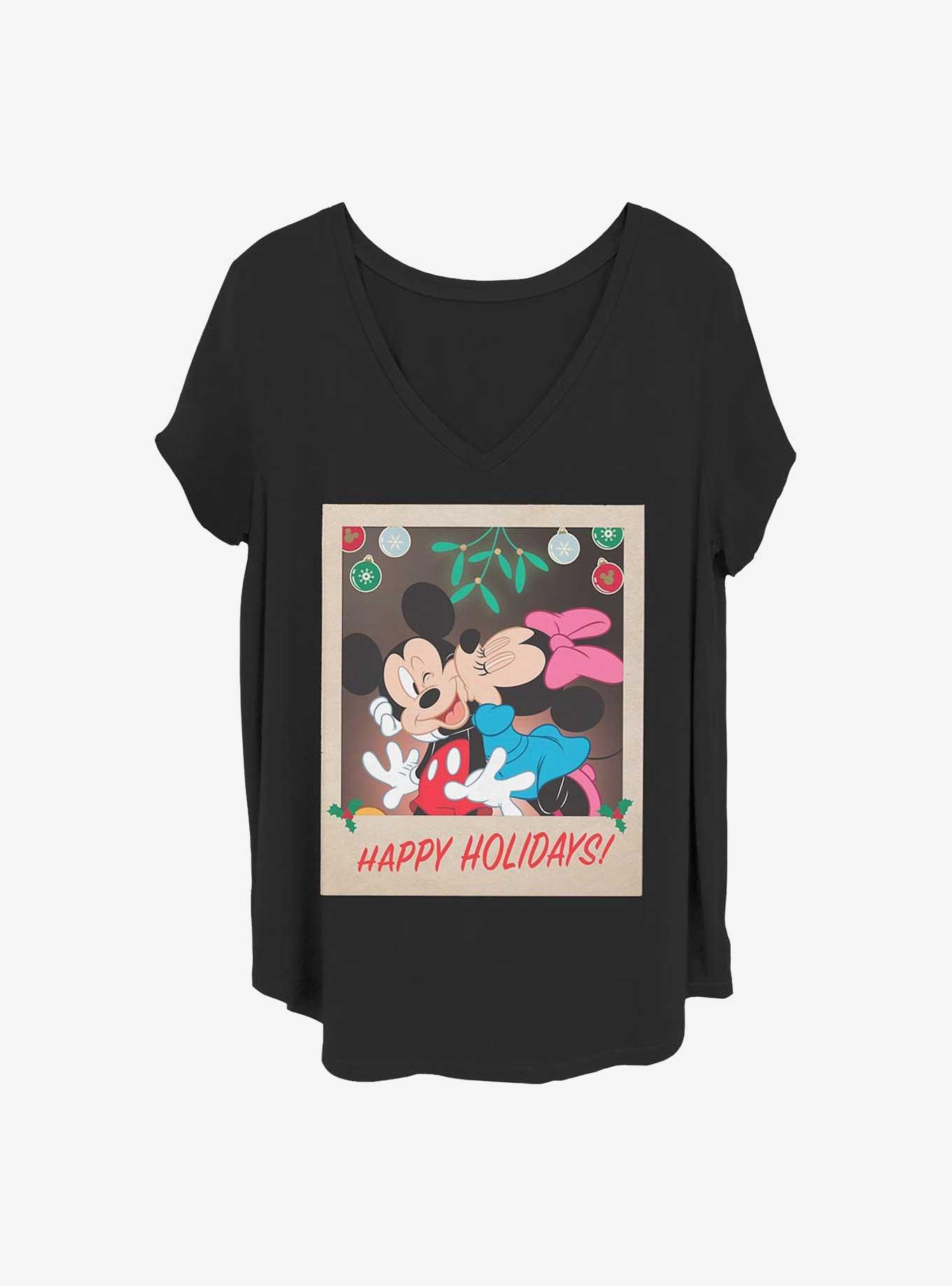 Disney Womens Plus Size T-Shirt Christmas Mickey Minnie Mouse