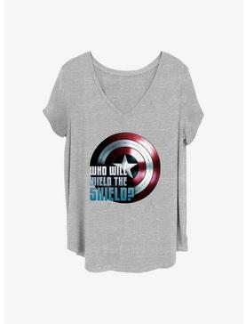 Marvel The Falcon and the Winter Soldier Wielding The Shield Girls T-Shirt Plus Size, HEATHER GR, hi-res