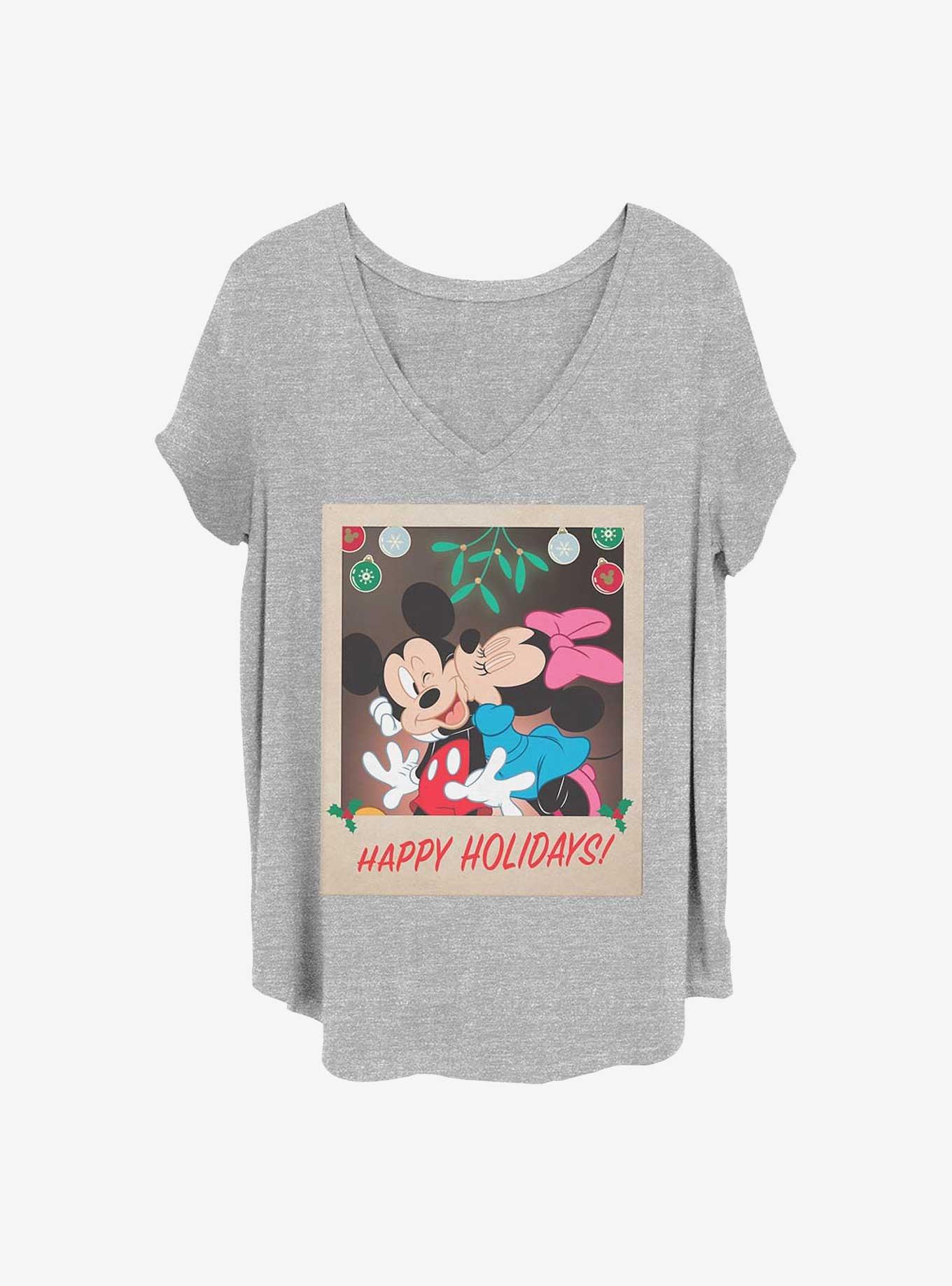 Disney Mickey Mouse & Minnie Mouse Holiday Polaroid Girls T-Shirt Plus Size