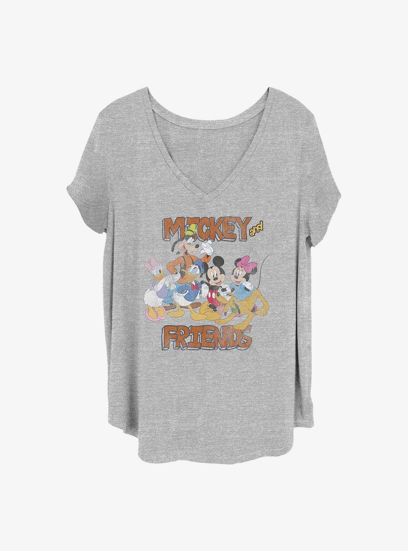 Disney Mickey Mouse Mickey And Friends Girls T-Shirt Plus Size, HEATHER GR, hi-res
