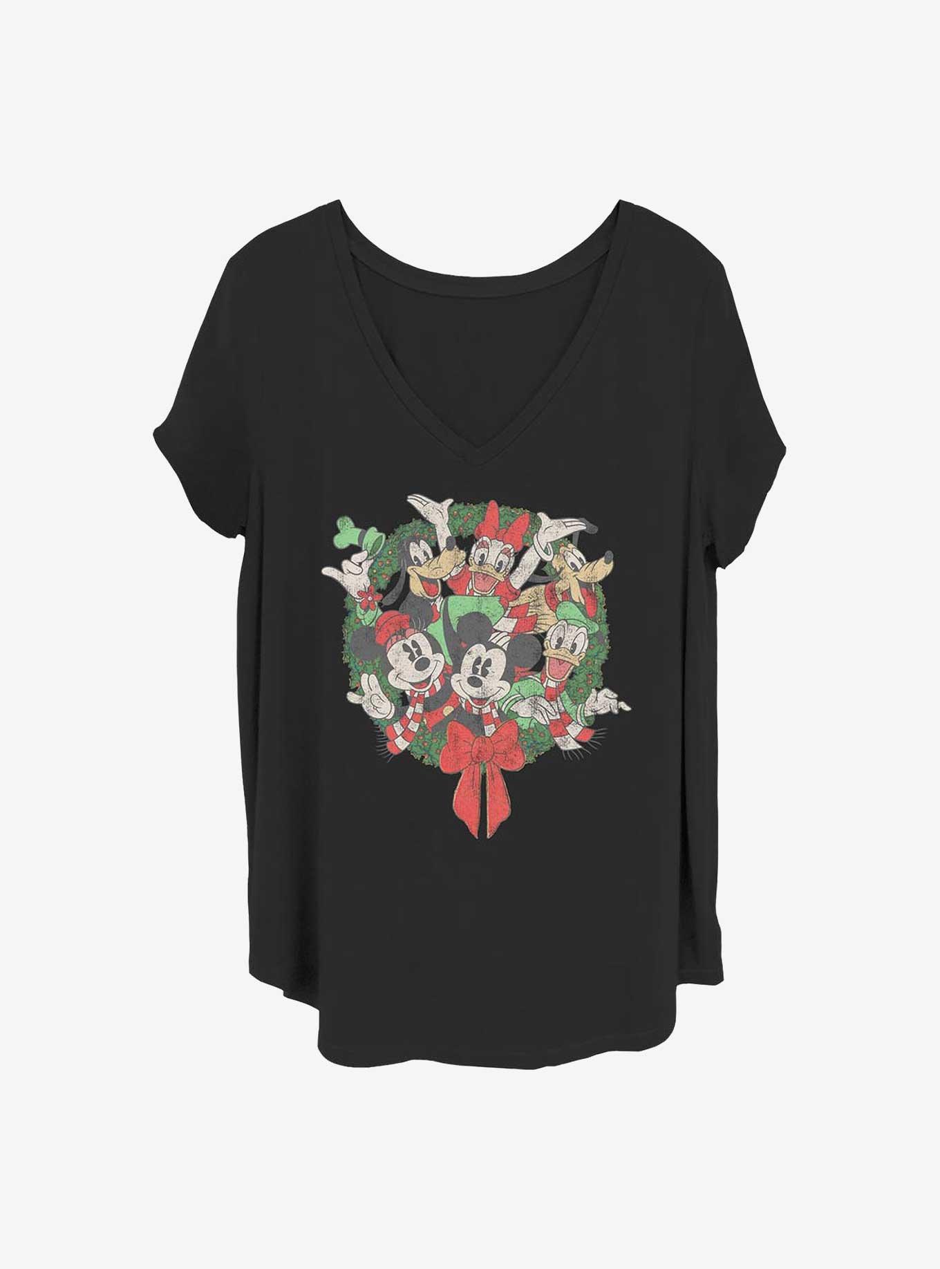 Disney Mickey Mouse & Friends Holiday Wreath Girls T-Shirt Plus Size, , hi-res