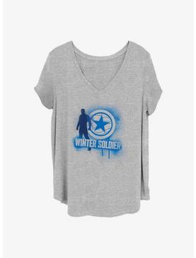 Marvel The Falcon and the Winter Soldier Winter Soldier Spray Paint Girls T-Shirt Plus Size, HEATHER GR, hi-res