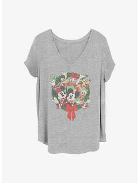 Disney Mickey Mouse & Friends Holiday Wreath Girls T-Shirt Plus Size, , hi-res