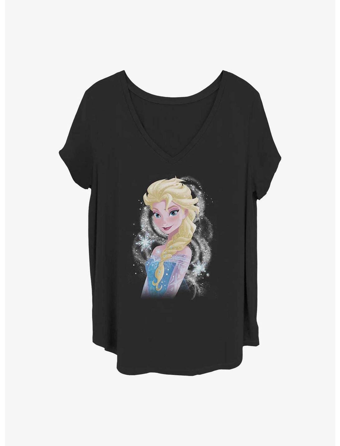 Disney Frozen Elsa Swirl Girls T-Shirt Plus Size, BLACK, hi-res