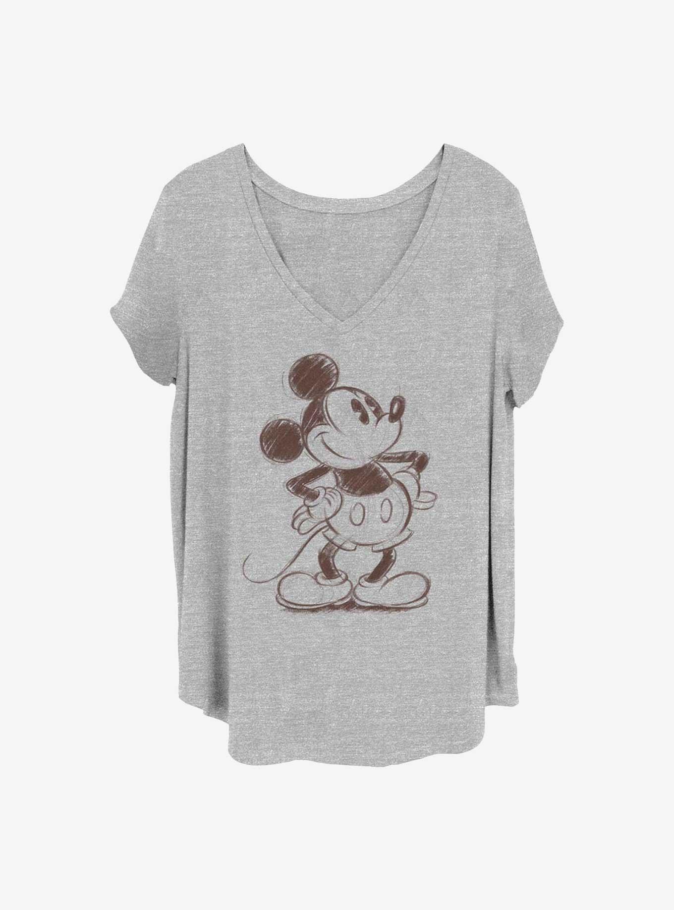 Disney Mickey Mouse Mickey Sketch Girls T-Shirt Plus Size, HEATHER GR, hi-res