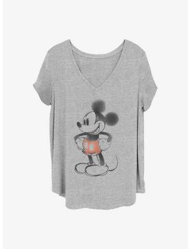 Disney Mickey Mouse Mickey Watery Girls T-Shirt Plus Size, HEATHER GR, hi-res