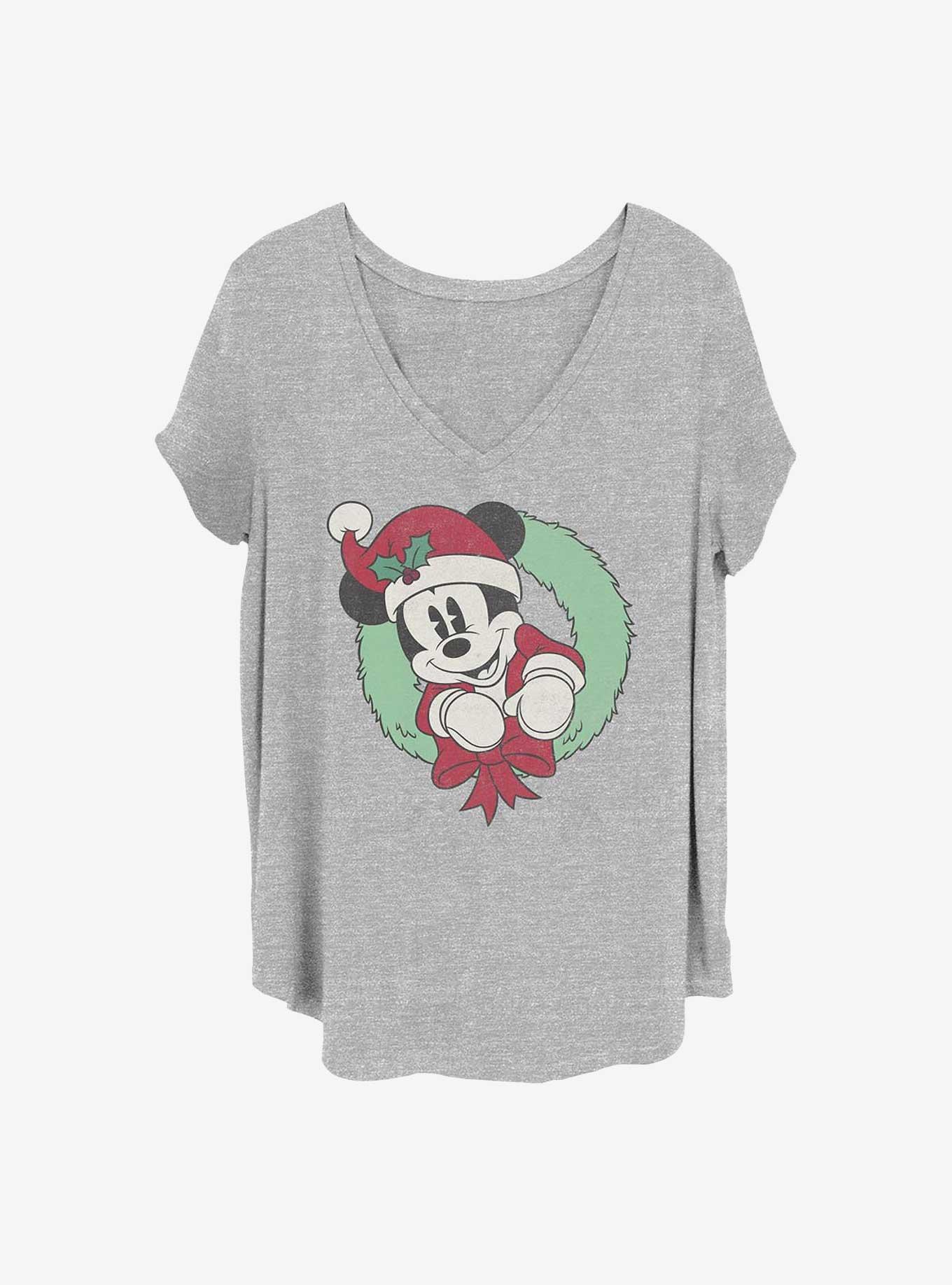 Disney Mickey Mouse Mickey Wreath Girls T-Shirt Plus Size, HEATHER GR, hi-res