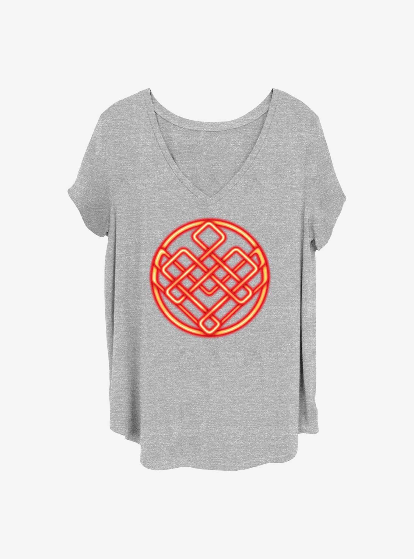Marvel Shang-Chi and the Legend of the Ten Rings Neon Symbol Girls T-Shirt Plus Size, HEATHER GR, hi-res