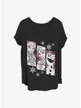 Disney Frozen Snow Trio Girls T-Shirt Plus Size, BLACK, hi-res