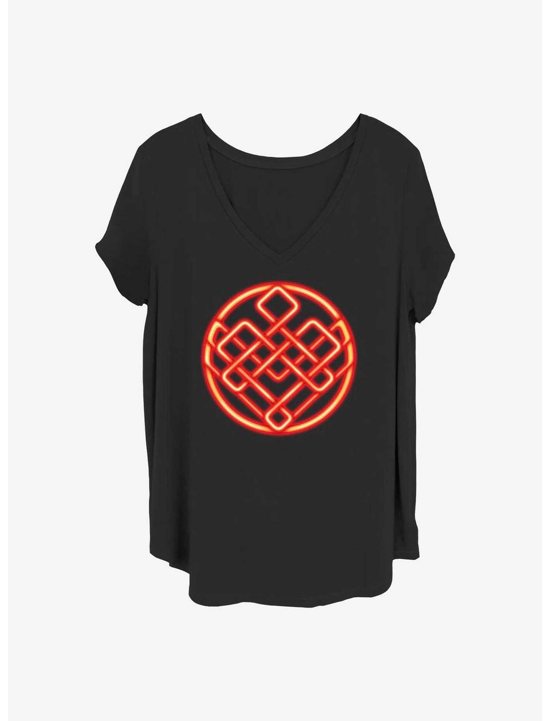 Marvel Shang-Chi and the Legend of the Ten Rings Neon Symbol Girls T-Shirt Plus Size, BLACK, hi-res