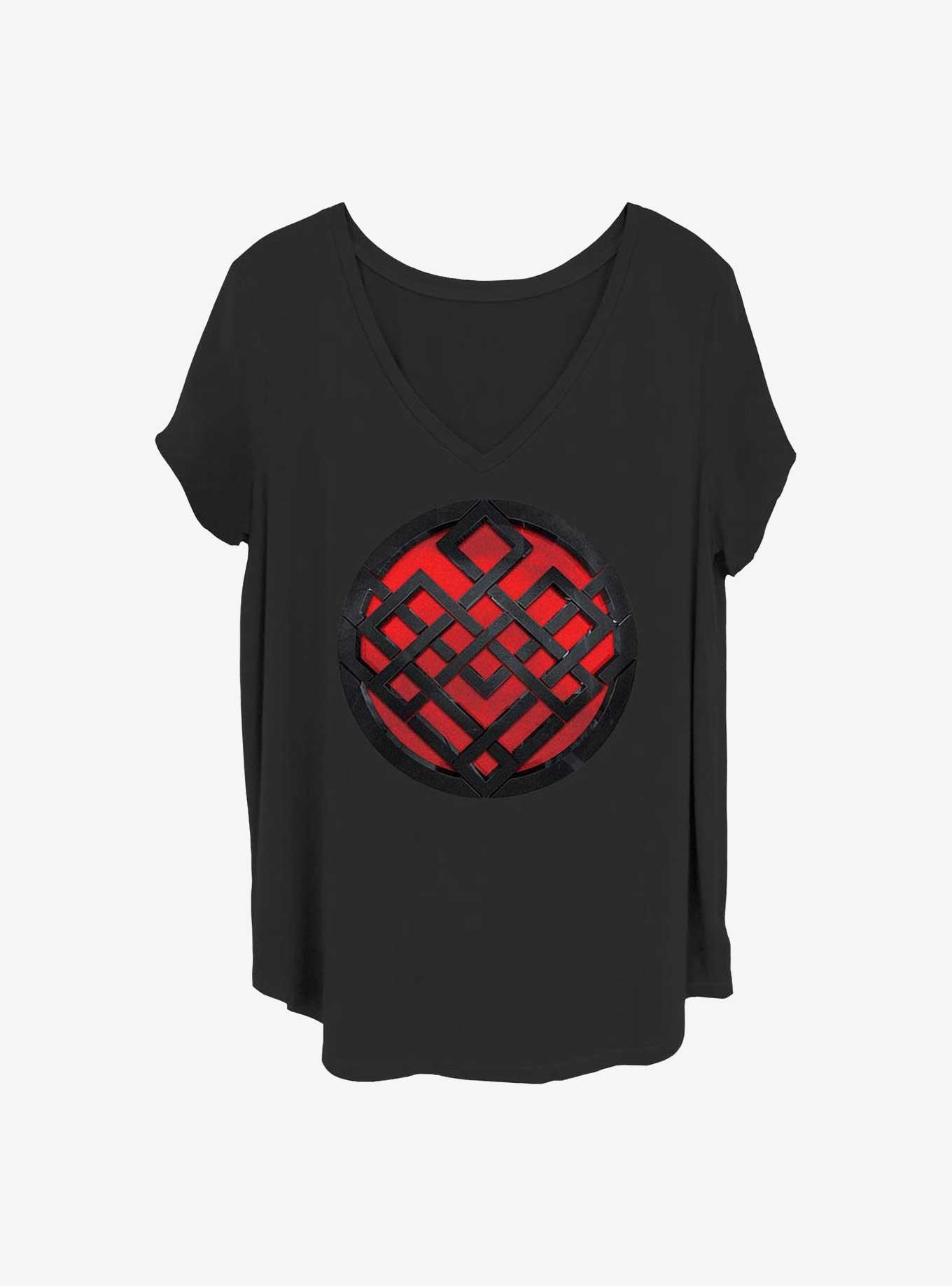 Marvel Shang-Chi and the Legend of the Ten Rings Rendered Symbol Girls T-Shirt Plus Size, BLACK, hi-res