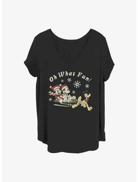 Disney Mickey Mouse And Minnie Mouse Holiday Oh What Fun Girls T-Shirt Plus Size, , hi-res