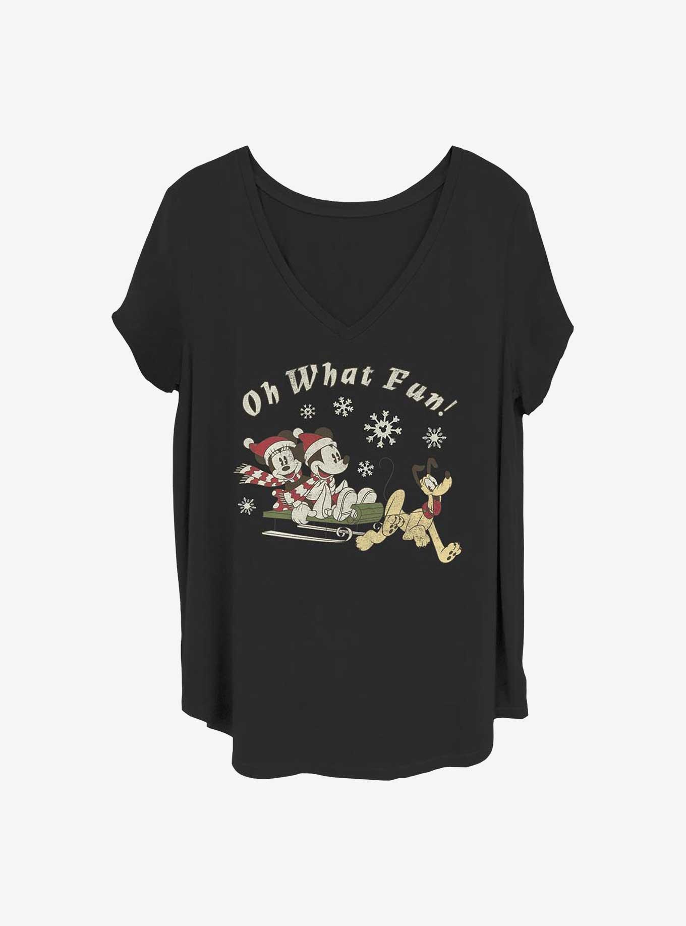 Disney Mickey Mouse & Minnie Mouse Holiday Oh What Fun Girls T-Shirt Plus Size, , hi-res