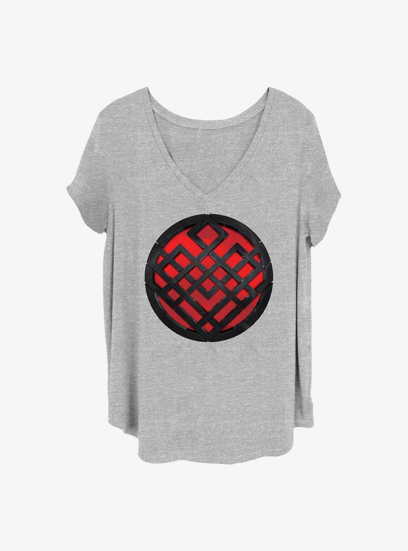 Marvel Shang-Chi and the Legend of the Ten Rings Rendered Symbol Girls T-Shirt Plus Size, HEATHER GR, hi-res
