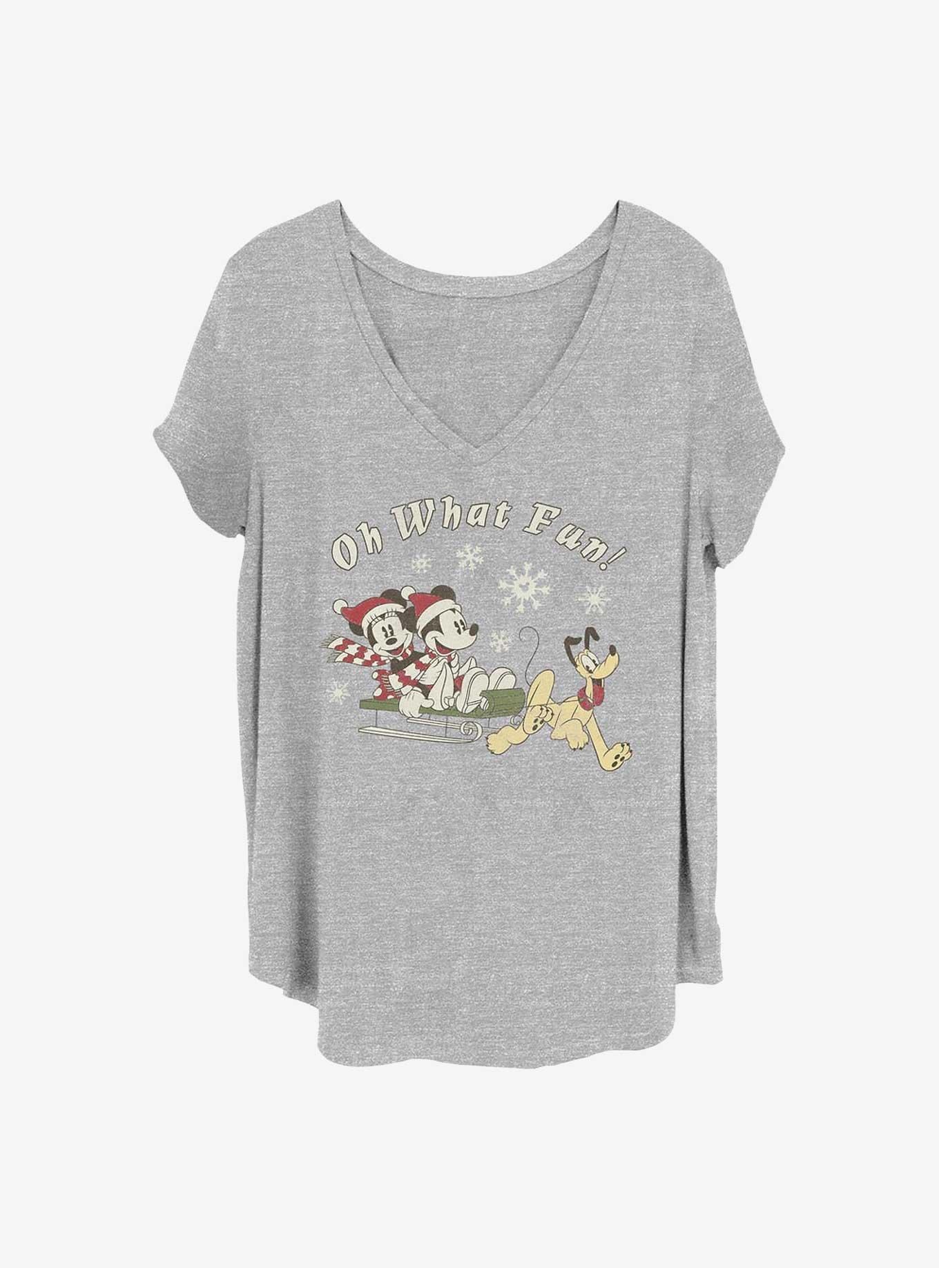 Disney Mickey Mouse & Minnie Mouse Holiday Oh What Fun Girls T-Shirt Plus Size, , hi-res