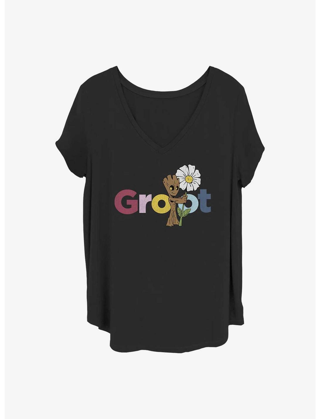 Marvel Guardians of the Galaxy Groot Girls T-Shirt Plus Size, BLACK, hi-res
