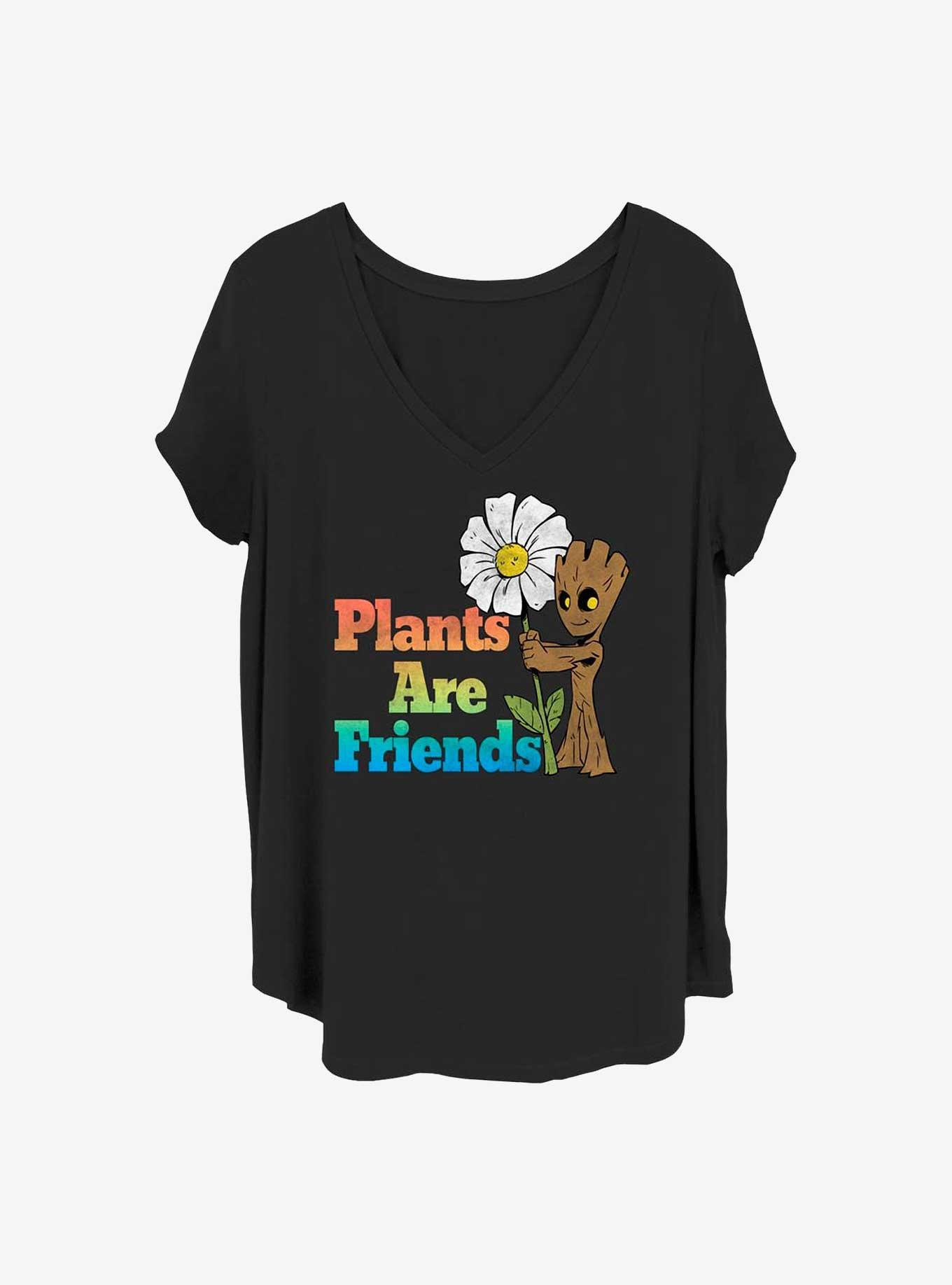 Marvel Guardians of the Galaxy Groot Plants Are Friends Girls T-Shirt Plus Size, BLACK, hi-res