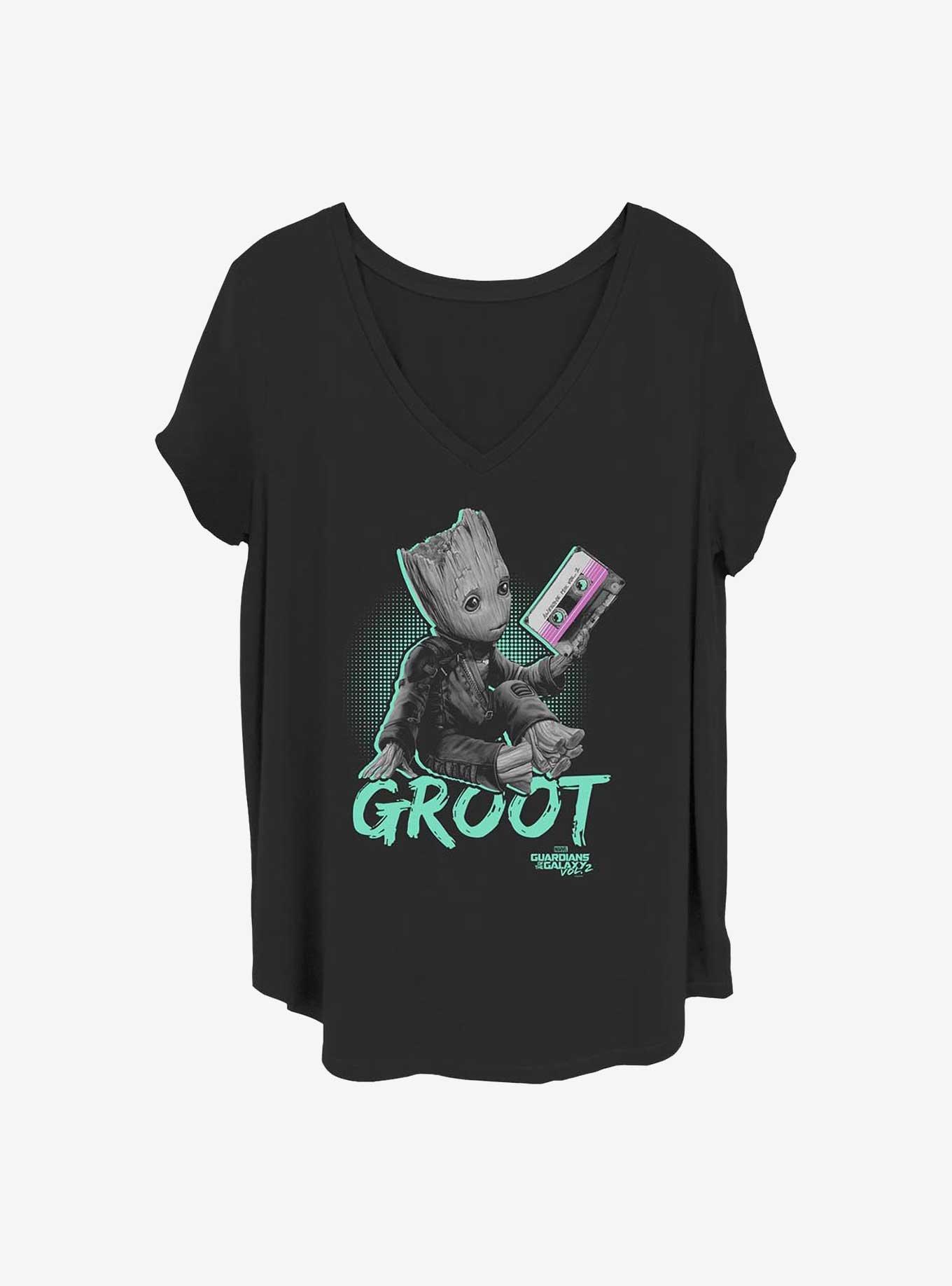 Marvel Guardians of the Galaxy Neon Baby Groot Girls T-Shirt Plus Size, BLACK, hi-res