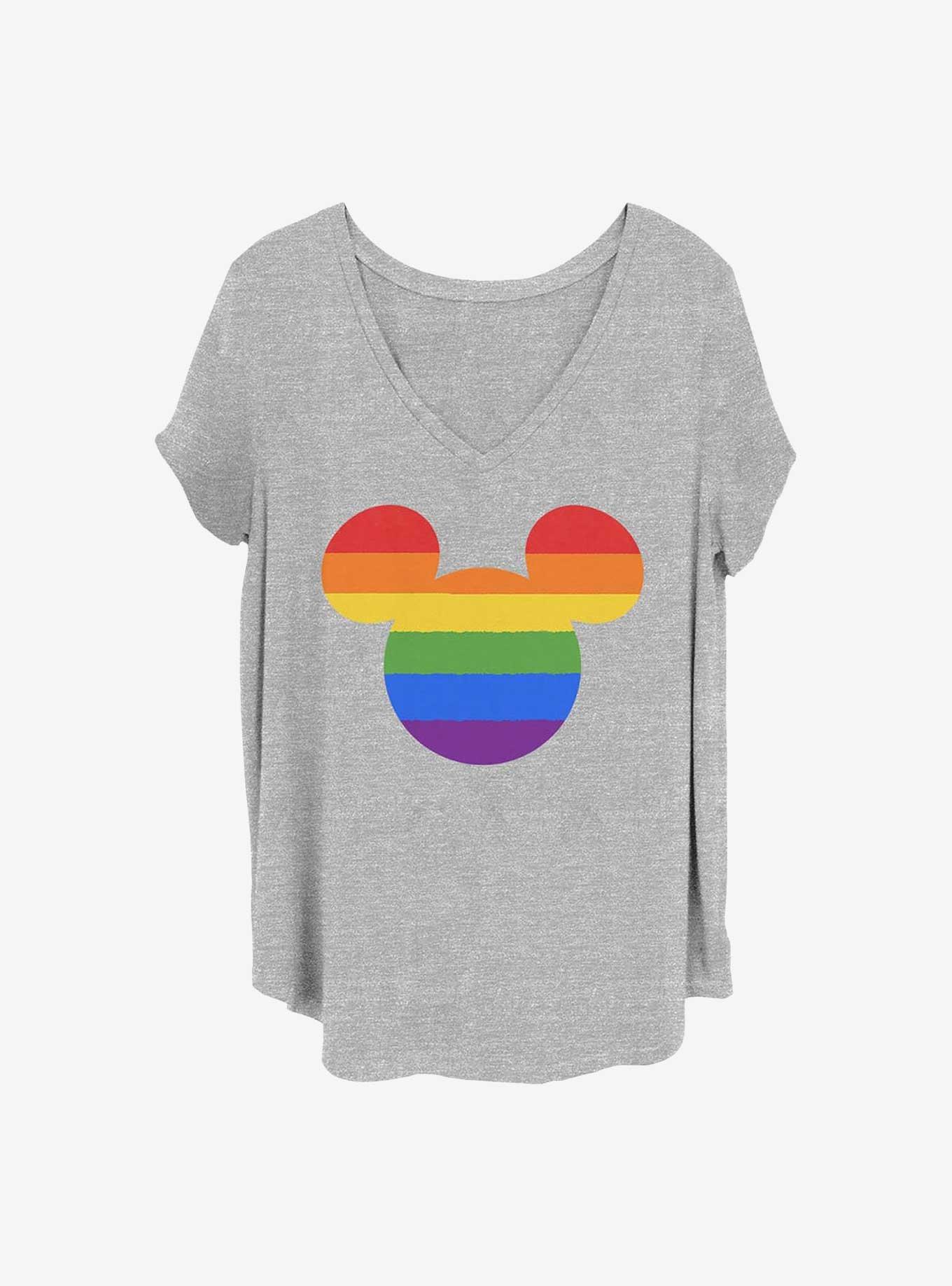 Disney Mickey Mouse Rainbow Ears Girls T-Shirt Plus Size, HEATHER GR, hi-res