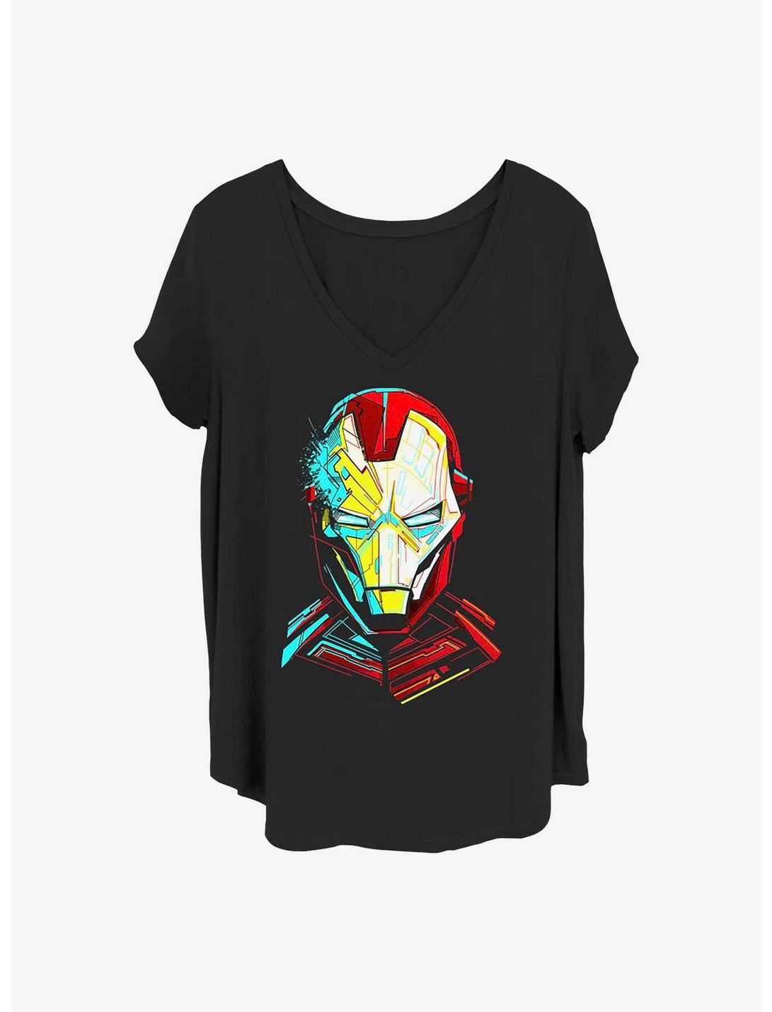 Marvel Iron Man Pieced Girls T-Shirt Plus Size, BLACK, hi-res