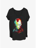 Marvel Iron Man Pieced Girls T-Shirt Plus Size, BLACK, hi-res