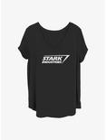 Marvel Iron Man Stark Logo Girls T-Shirt Plus Size, BLACK, hi-res