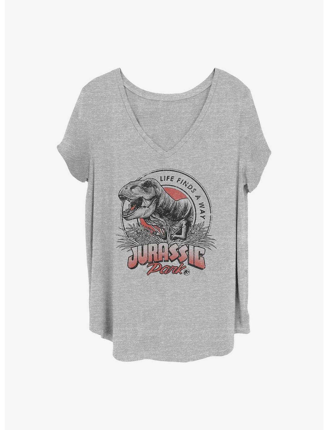 Jurassic Park T Rex Girls T-Shirt Plus Size, HEATHER GR, hi-res