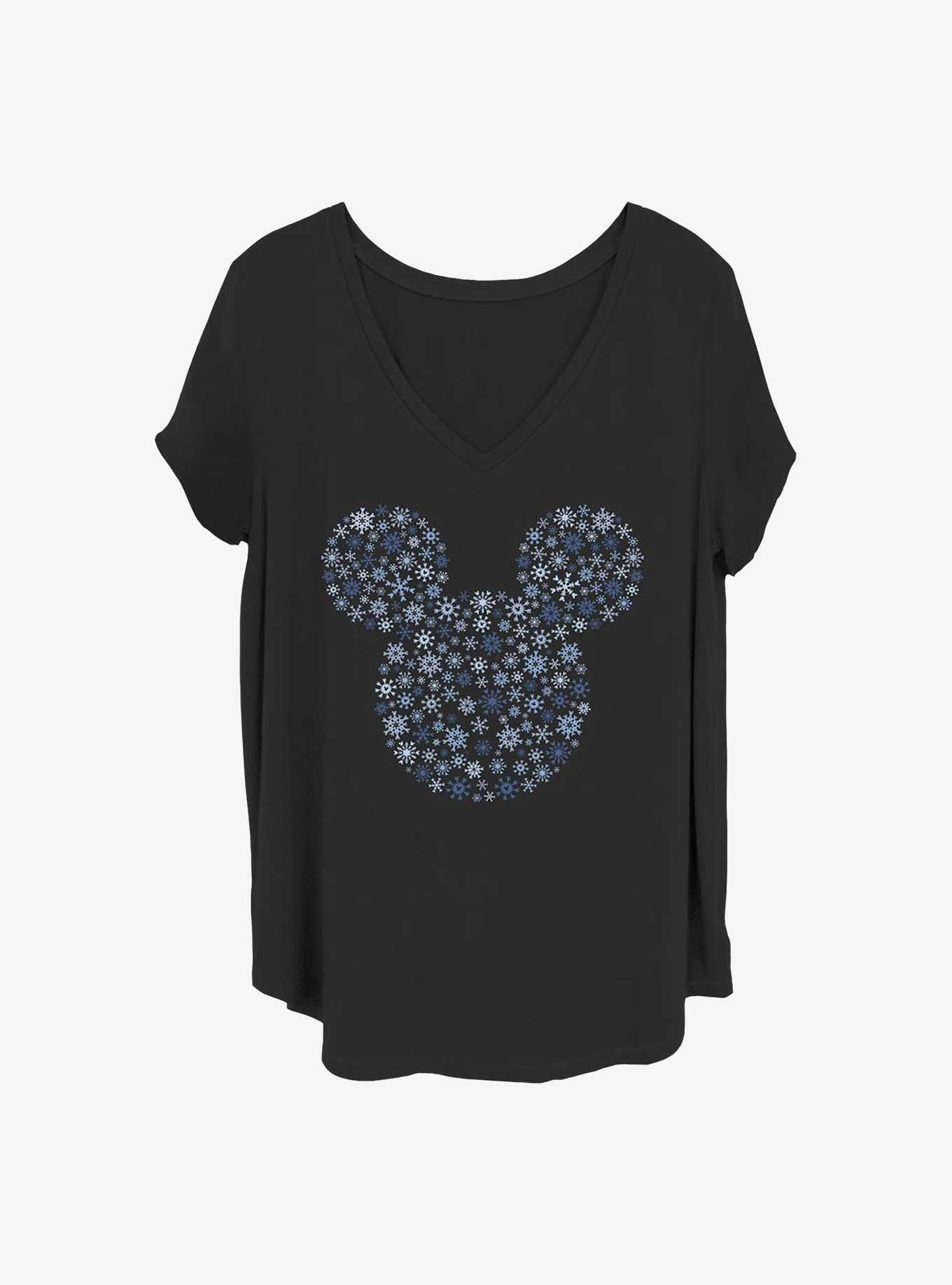 Disney Mickey Mouse Snowflakes Ear Girls T-Shirt Plus Size, BLACK, hi-res