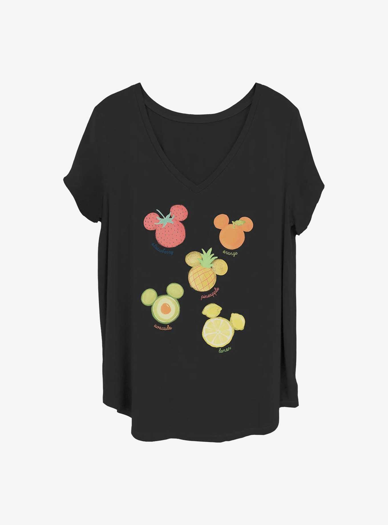 Disney Mickey Mouse Assorted Fruit Girls T-Shirt Plus Size, BLACK, hi-res
