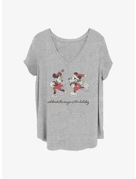 Disney Mickey Mouse Vintage Holiday Skaters Girls T-Shirt Plus Size, , hi-res