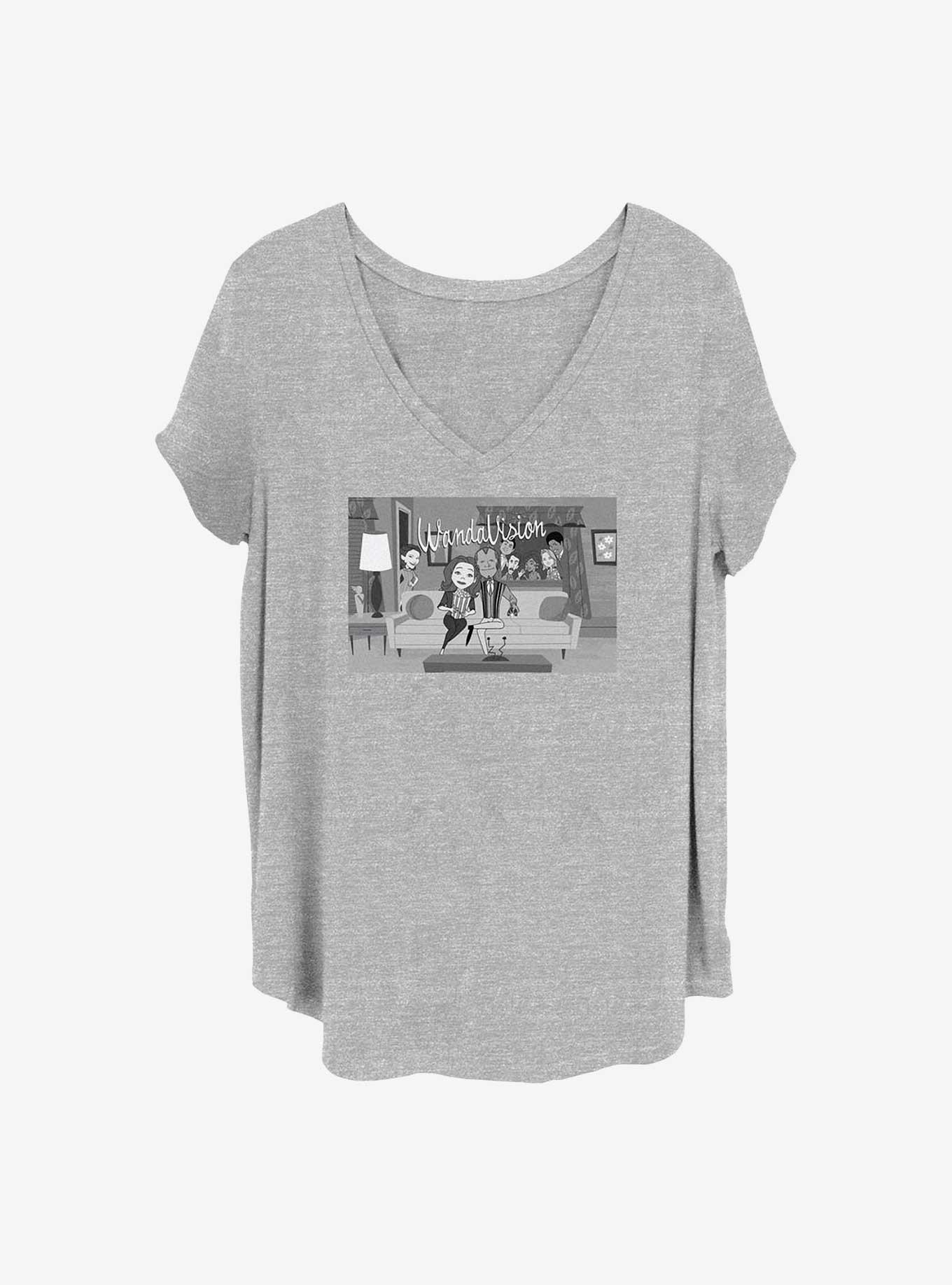 Marvel WandaVision Neighbors Cartoon Girls T-Shirt Plus Size