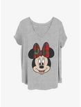 Disney Minnie Mouse Big Minnie Holiday Girls T-Shirt Plus Size, HEATHER GR, hi-res