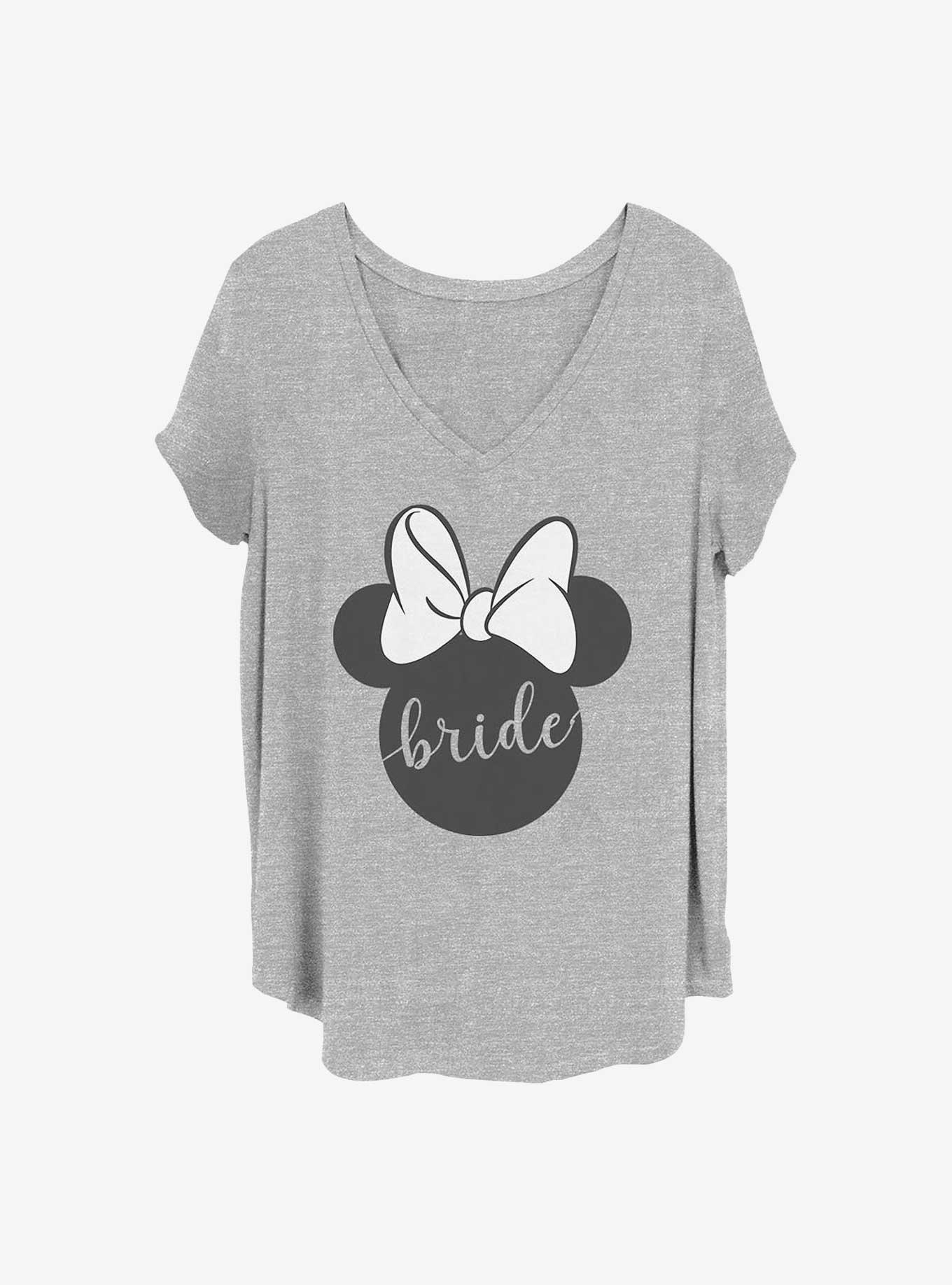 Disney Minnie Mouse Bow Bride Girls T-Shirt Plus Size