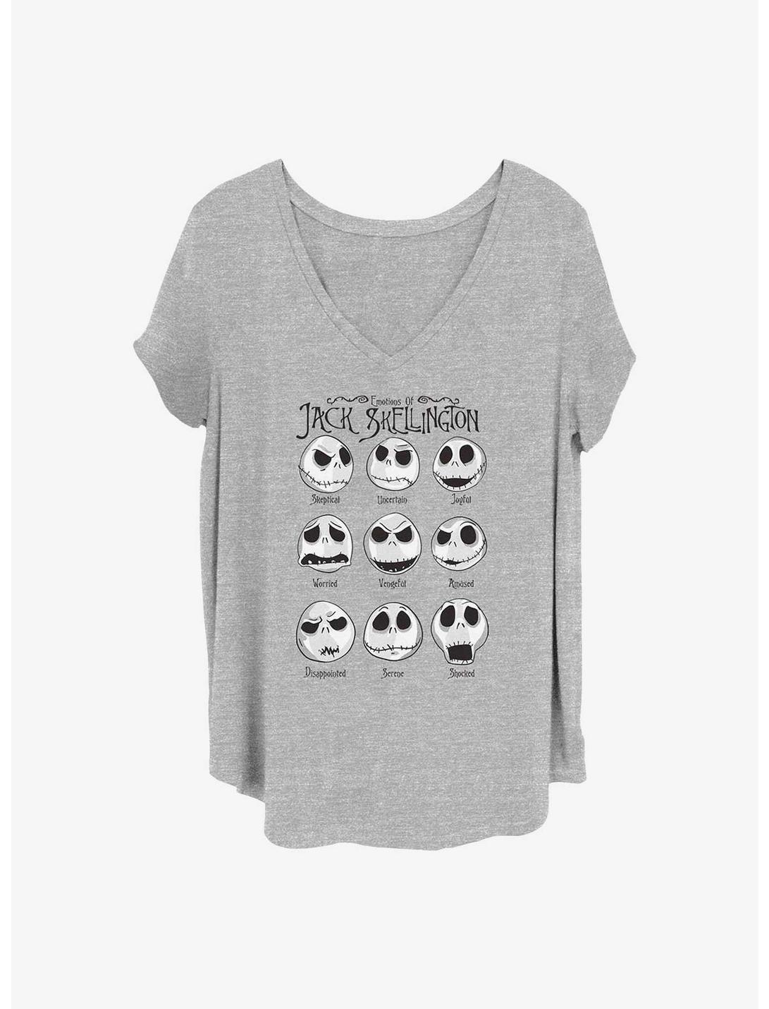 Disney The Nightmare Before Christmas Jack Emotions Girls T-Shirt Plus Size, HEATHER GR, hi-res