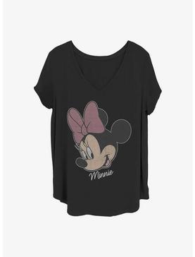 Disney Minnie Mouse Minnie Big Face Distressed Girls T-Shirt Plus Size, , hi-res