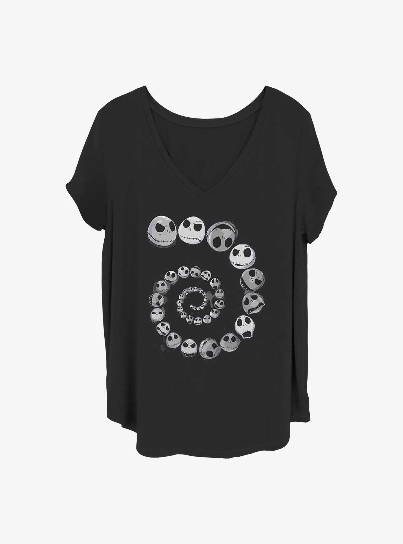 Disney The Nightmare Before Christmas Jack Emotions Spiral Girls T-Shirt Plus Size, BLACK, hi-res