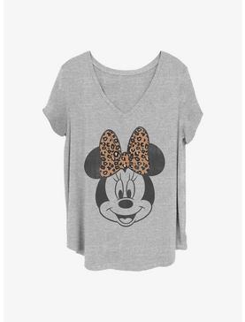 Disney Minnie Mouse Minnie Face Leopard Girls T-Shirt Plus Size, HEATHER GR, hi-res