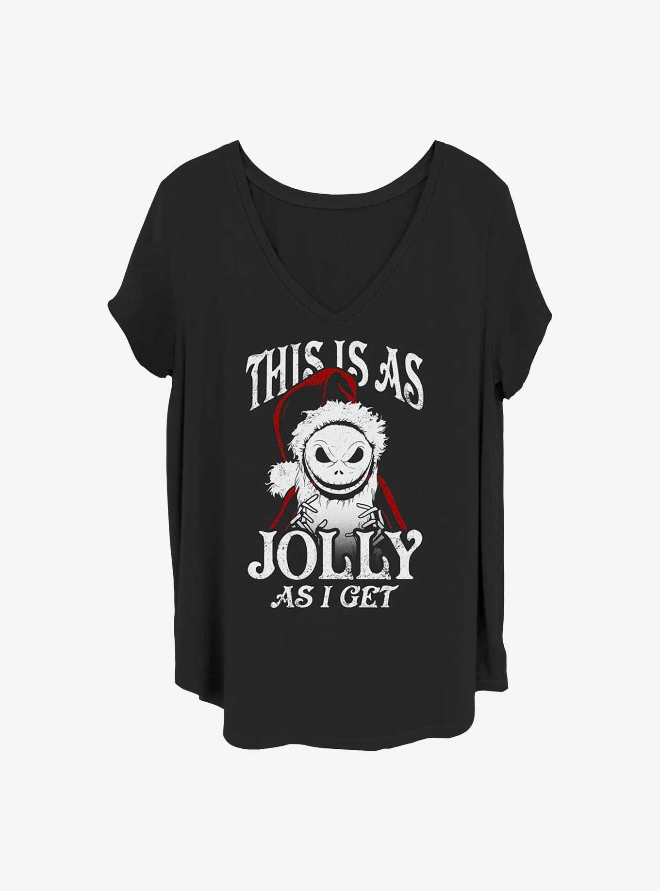 Disney The Nightmare Before Christmas Jolly Santa Jack Girls T-Shirt Plus Size, BLACK, hi-res