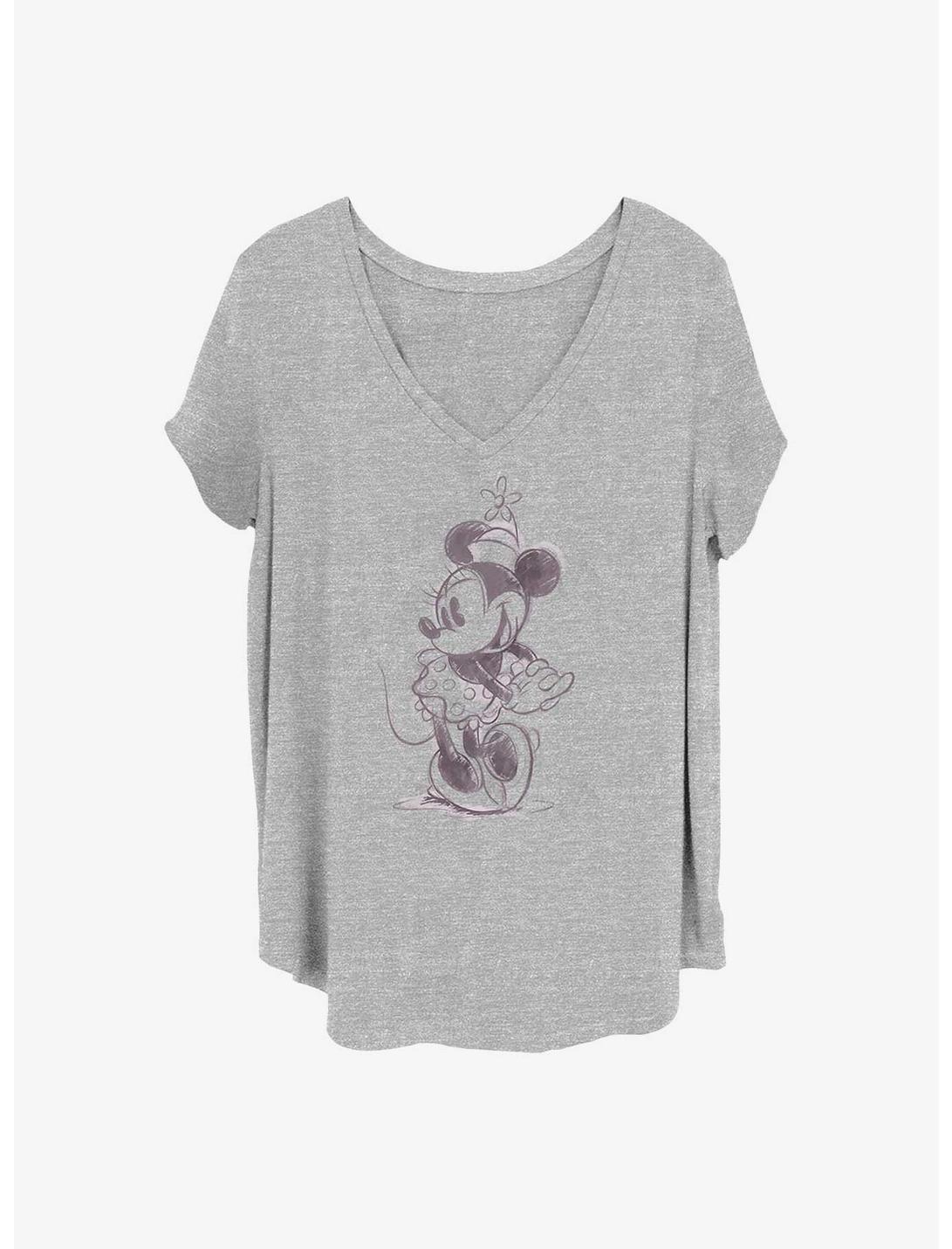 Disney Minnie Mouse Minnie Sketch Girls T-Shirt Plus Size, HEATHER GR, hi-res